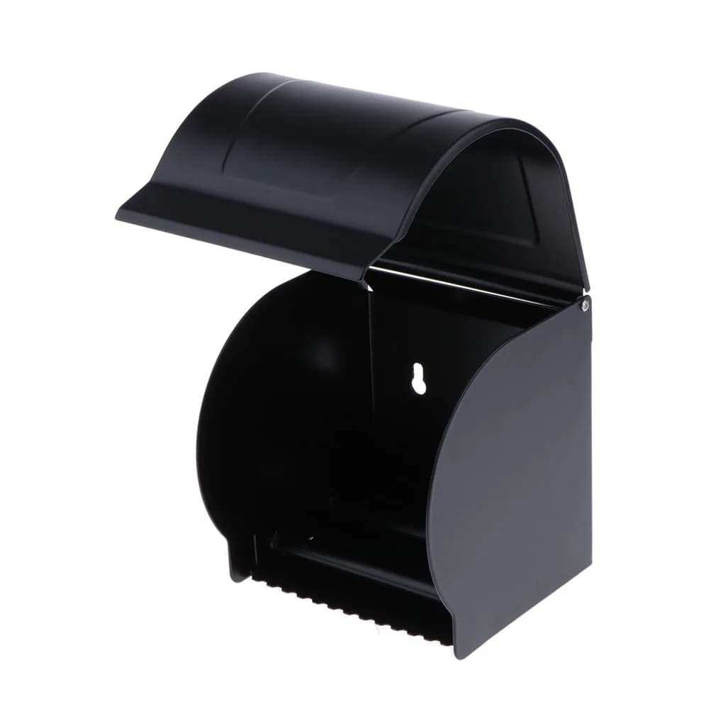 Porta carta igienica montato Appendiabiti impermeabile in alluminio nero Organizzatore da bagno per riporre la carta igienica