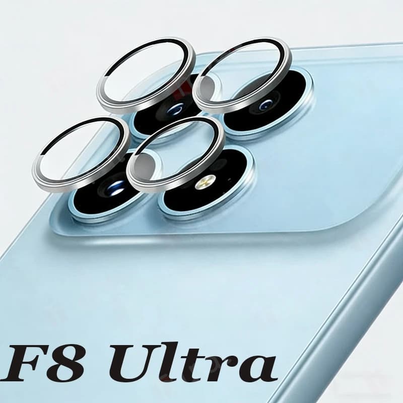 2Pcs/ Invisible Shield For Xiaomi Poco F8 Ultra Camera 3D Full Coverage Tempered Glass with Metal Ring 9H Hardness Protector
