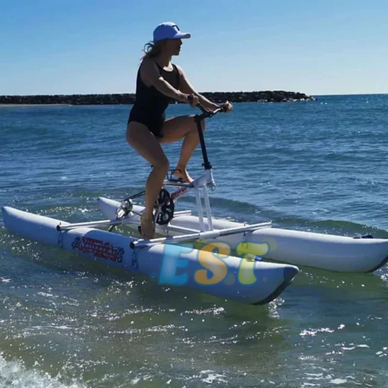 Bicicletta Acquatica Airo, Bici da Lago a Pedali, Bicicletta Galleggiante Gonfiabile per Acqua di Mare, Nuovo Prodotto Leggero e Pieghevole