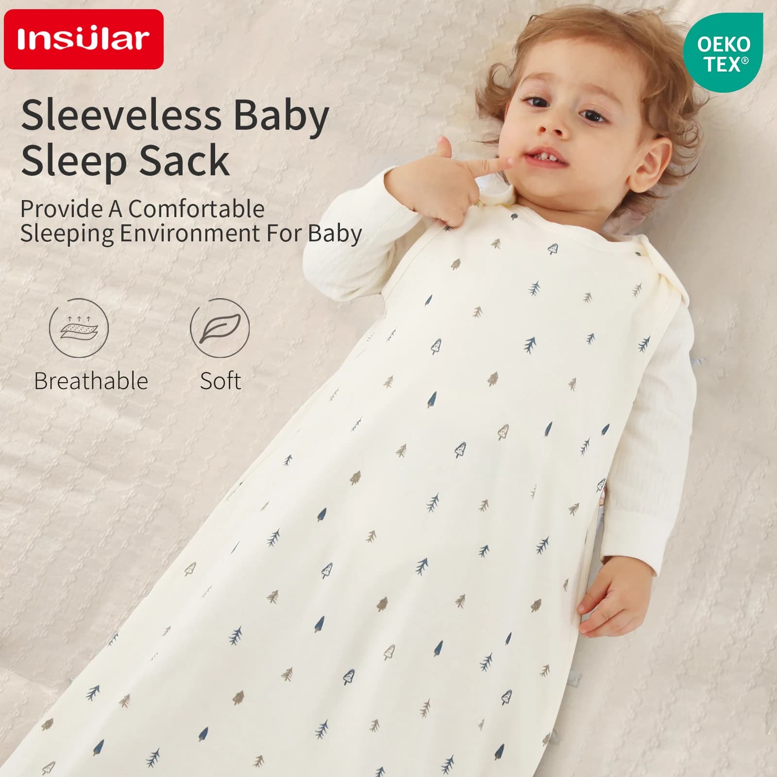 Nuovo Sacco Nanna Neonato Senza Maniche 100% Cotone, Sottile e Traspirante, Anti-Calcio, a Forma di Bozzolo