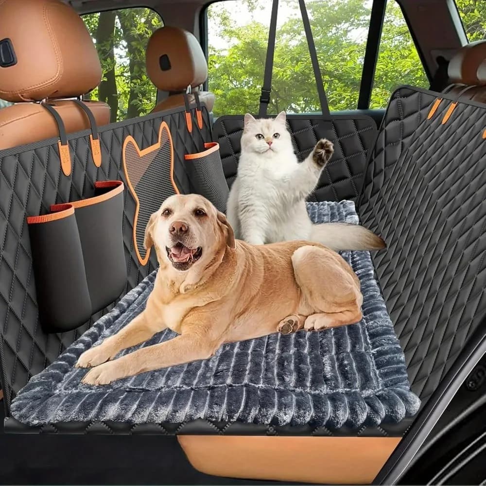 Telo Coprisedile Auto per Animali Domestici Rinforzato Antiscivolo, Resistente all'Usura, Facile da Pulire, Tappetino per SUV, Berlina, Camion, Tutte le Razze di Cani