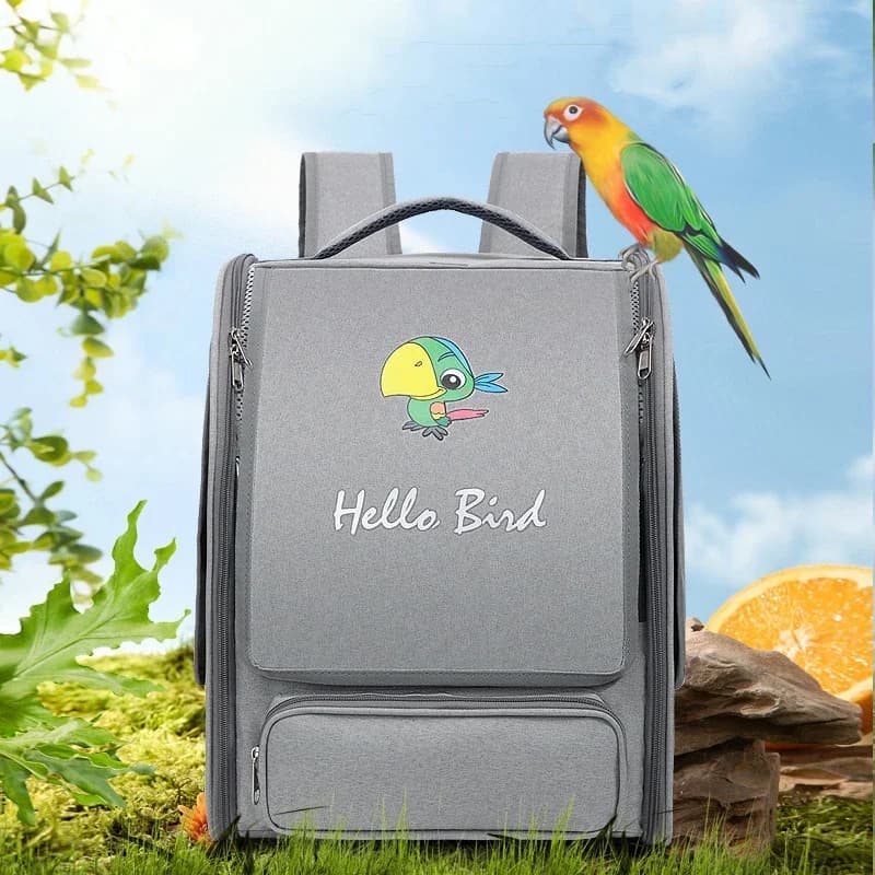 Bird Cage Bird Carrier with Perch and Tray for Parrots Parakeets Cockatiels Pets Travel,Portable Large Space Bird Backpack Bag