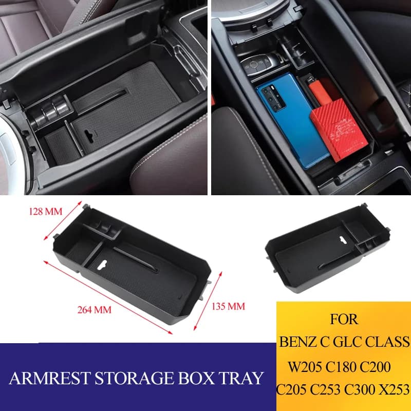 Organizzatore per Bracciolo con Vano Portaoggetti per Mercedes Benz Classe C GLC W205 C180 C200 C205 C253 C300 X253, Accessori Auto