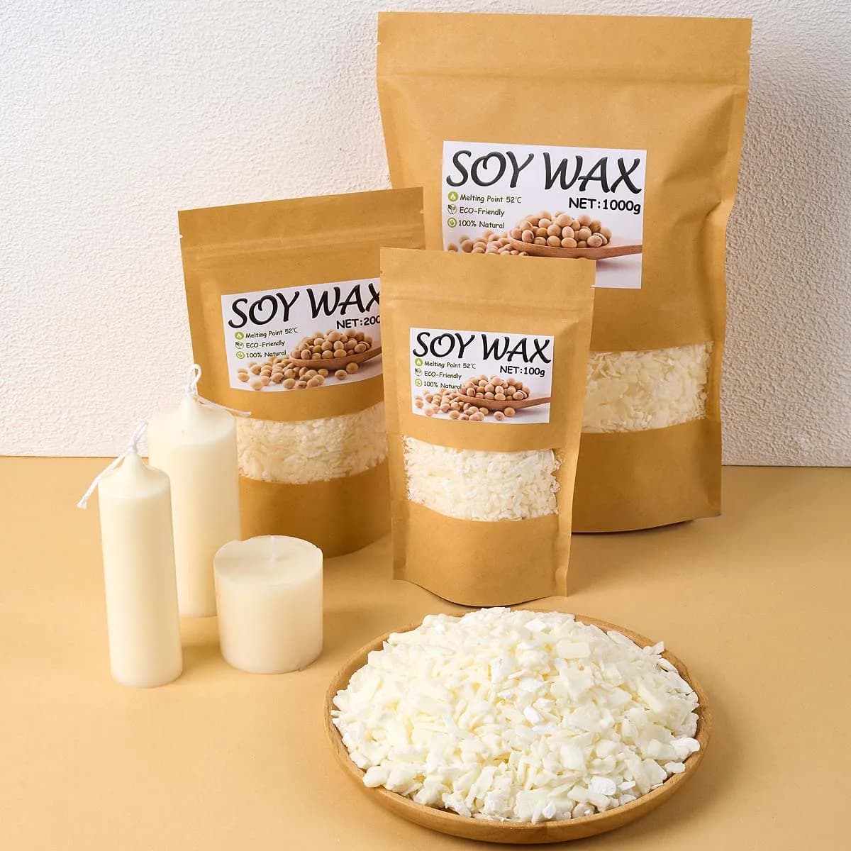 1 libbra di cera di soia bianca pura per candele fatte a mano fai da te artigianato 100% candela profumata senza additive materia prima che fa kit di forniture