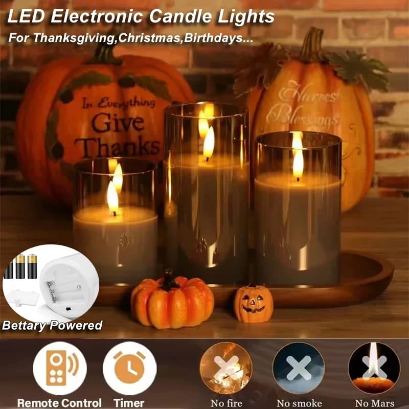 LED Electronic Candles Light Remote Control Timer Butterfly Lamp No Flame Clear Acrylic Battery Powered Wedding Party Christmas