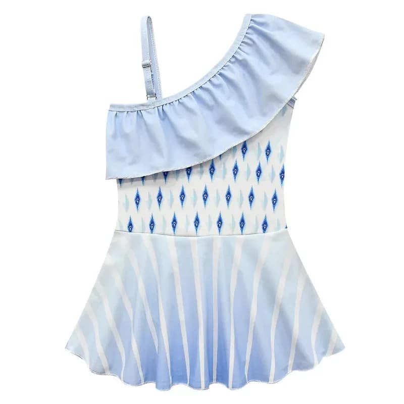 Set top e gonna 2 pezzi per ragazze, costume da bagno per bambini, estivo, viaggio, abbigliamento da spiaggia con fascia per capelli, costume;5
