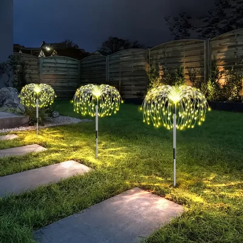 LED Solar Firework Path Lights Garden Decoration Fairy Lights Outdoor Waterproof Lawn Lamp for Garden Landscape Lawn Decor