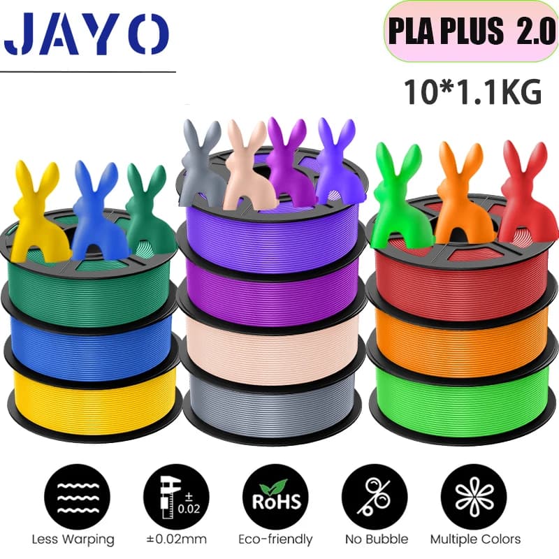JAYO 10 rolls pla plus 2.0 filament 3D Printer Mixes of multiple colors PLA + 2 non-toxic bubbles of 1,75 mm for 3D printing