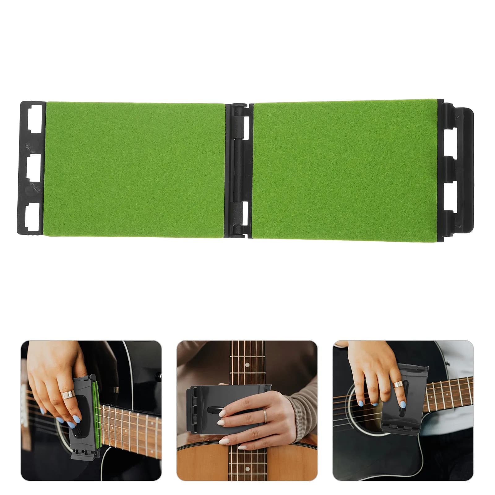 Guitar String Cleaner Scrubber Green Color Replaceable Felt Pads Microfiber Extend String Life Guitar Bass Ukulele Banjo