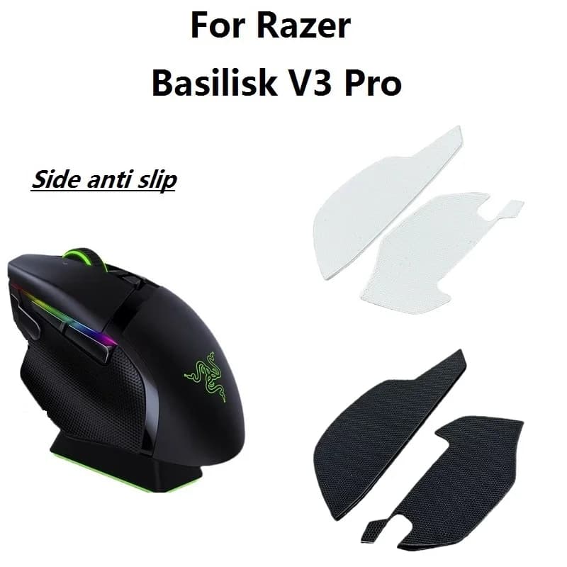 Antiscivolo laterale per mouse cablati/wireless Razer Basilisk V3 Pro con pezzi di ricambio adesivi 3M