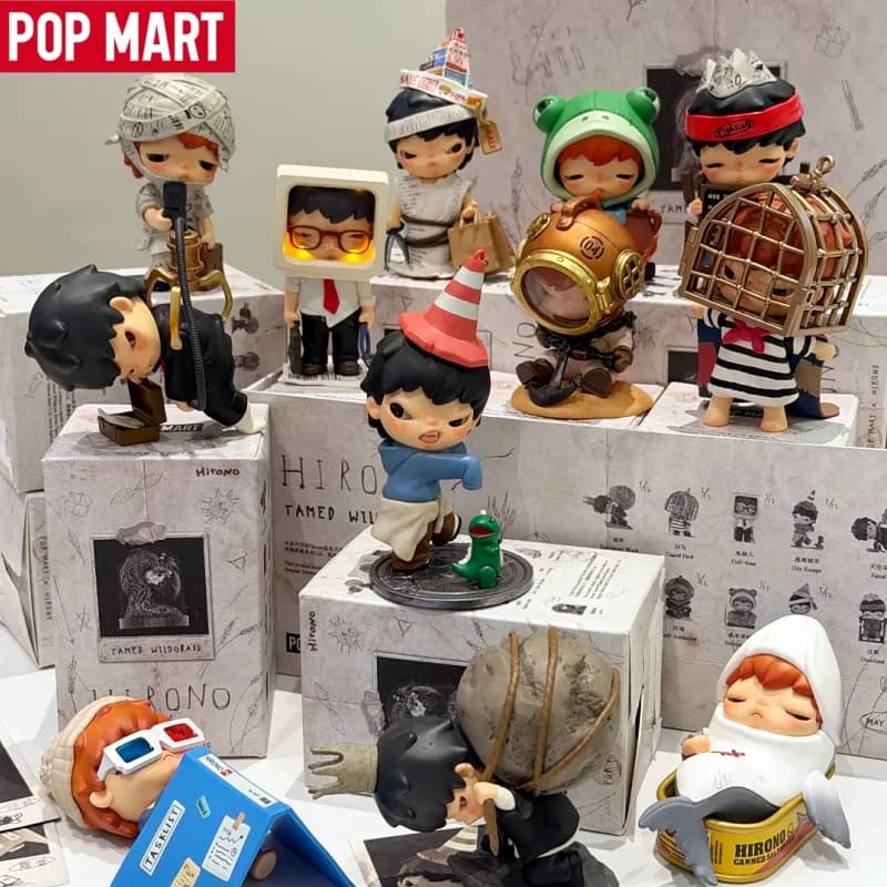 POP MART Hirono Tamed Wildgrass Series Blind Box Statuetta Anime Cartoon da Collezione Modellino Giocattolo da Scrivania Ornamento Bambola Regalo di Natale per Ragazze