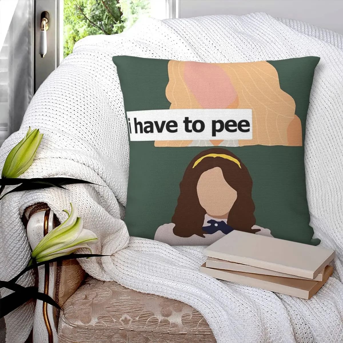 Go Piss Girl Federa quadrata Federa per cuscino Cuscino in poliestere con cerniera Cuscino decorativo comfort per divano di casa