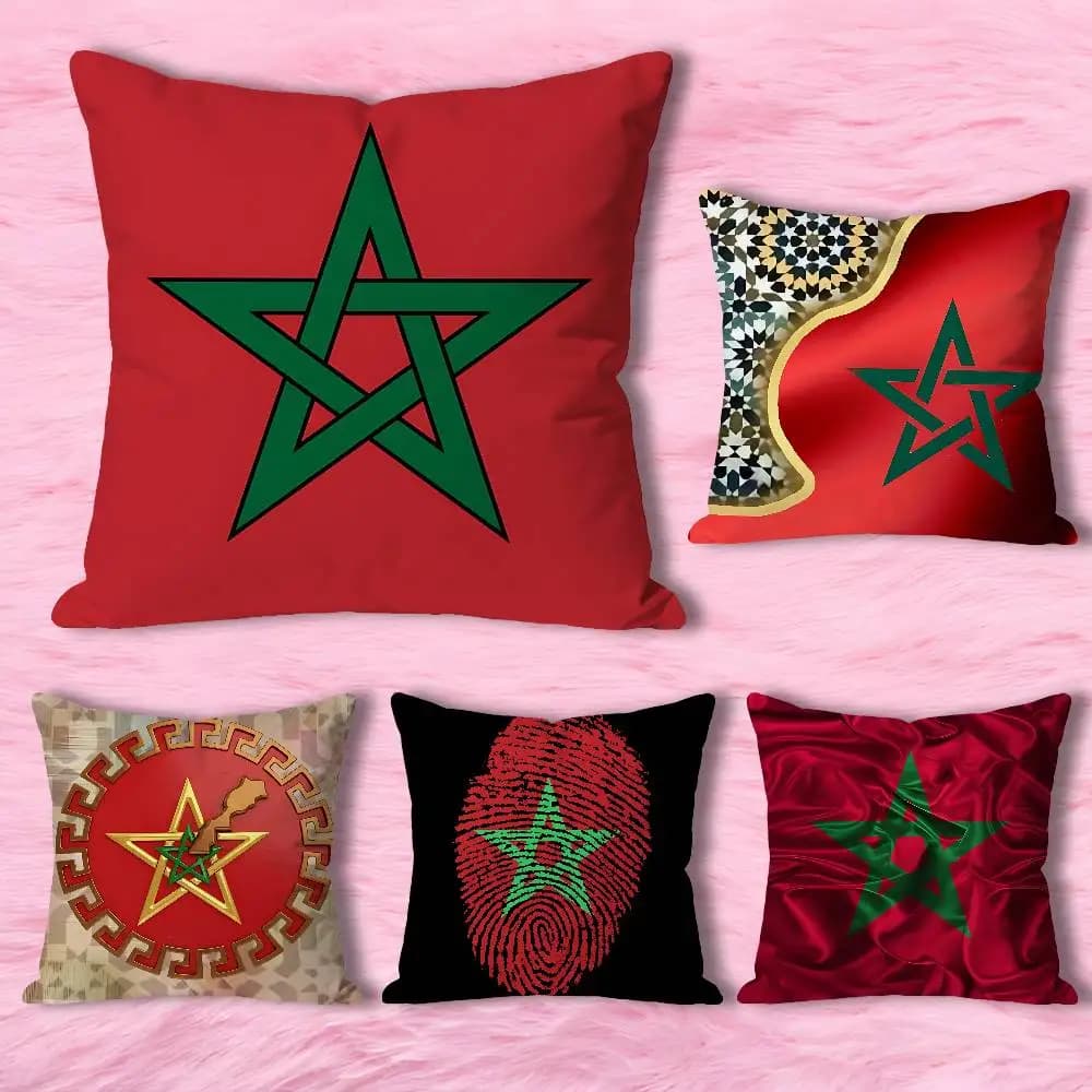 M-Moroccos Flag Map Various Sizes Square Pillow Case For Car Home Bedchamber Decor Custom Valentine gift