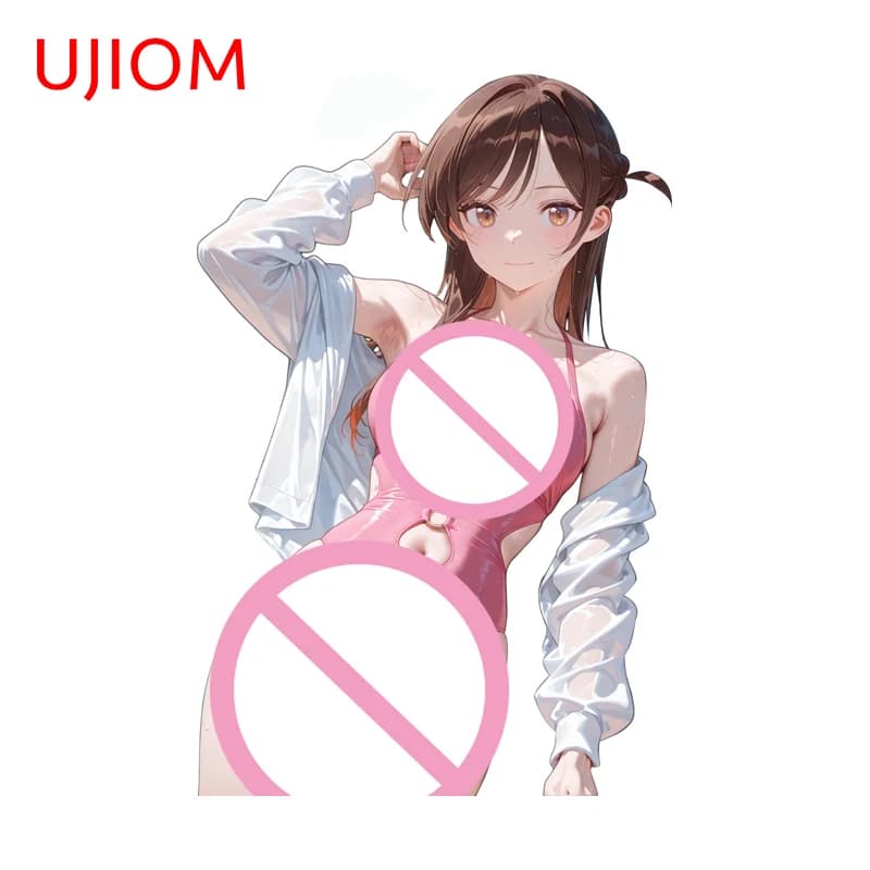 UJIOM Mizuhara Chizuru Lively Wall Sticker Swimsuit Creative Standing Posture Decal Sunscreen Vinyl Art Game Room Mural Cupboard