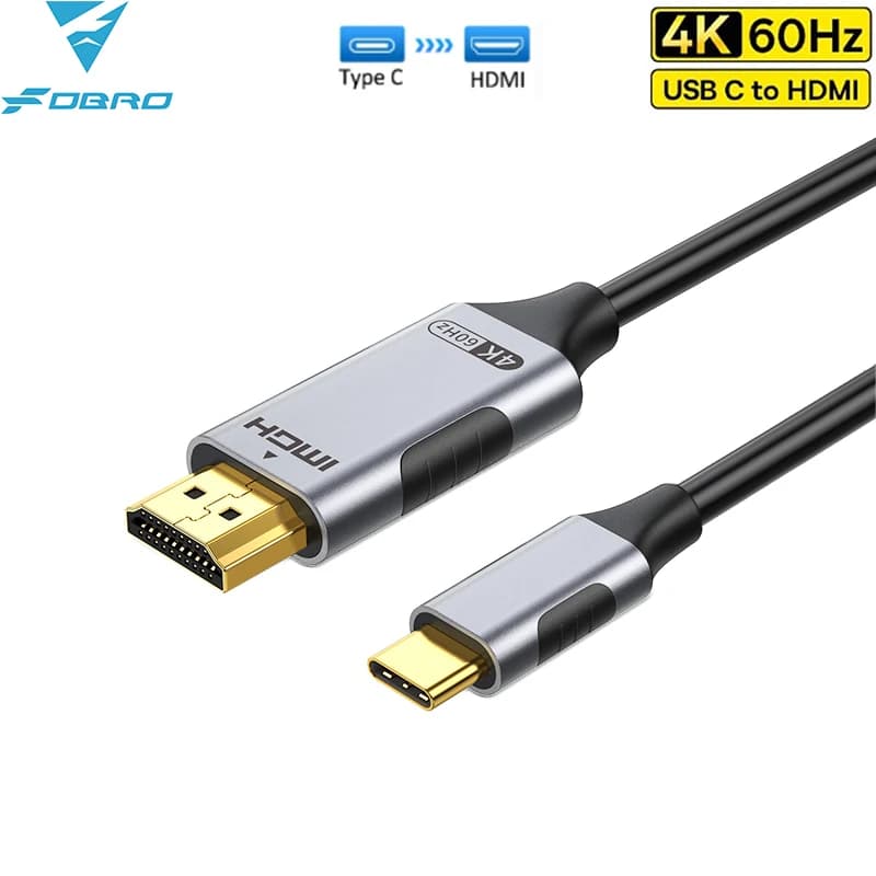 Cavo adattatore da tipo C a HDMI Cavo da USB C a HDMI 4K 60Hz per MacBook Air iPad Huawei Samsung Telefono Display da USB C a HDMI