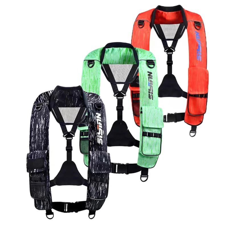 Nuovo giubbotto di salvataggio gonfiabile per pesca Luya per adulti, giubbotto di galleggiamento di salvataggio di emergenza gonfiabile manuale automatico veloce per il nuoto all'aperto