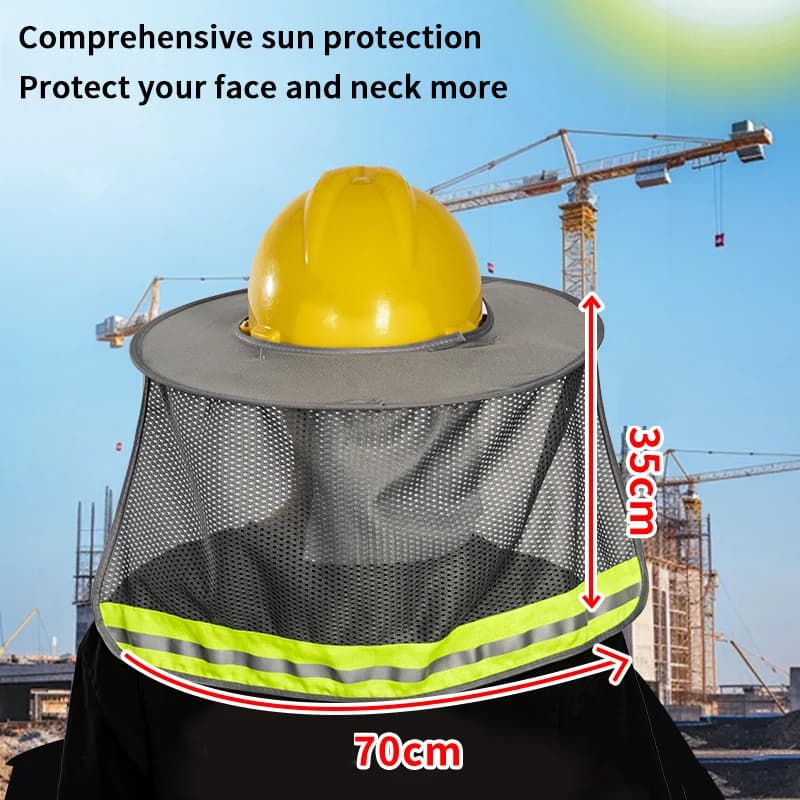 Summer Sun Shade Safety Helmet Neck Shield Helmets Reflective Stripe Safety Cap Hat For Construction WorkerHot Sale