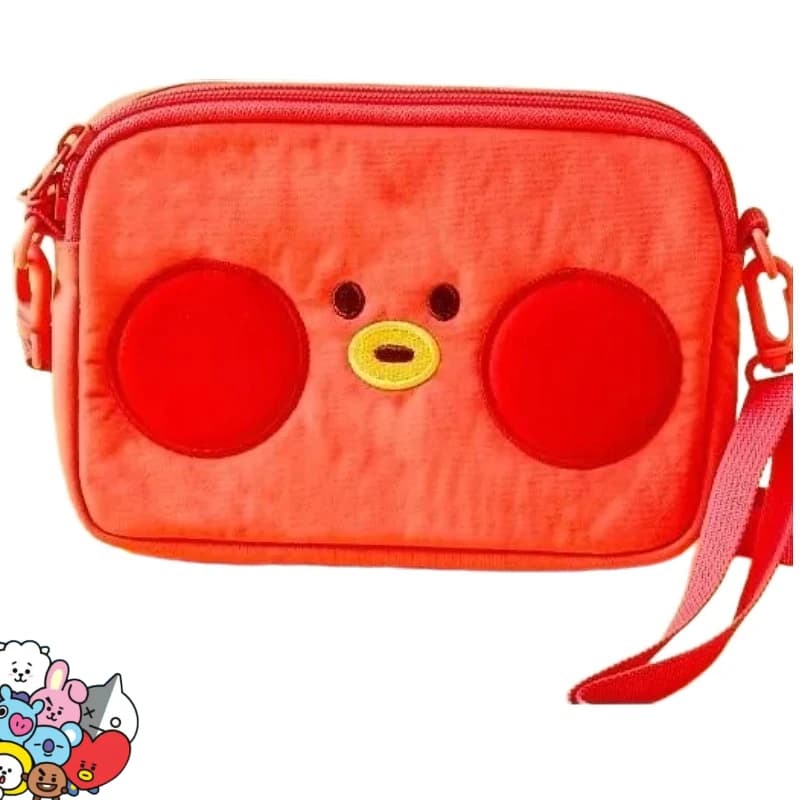 Borsa a tracolla mini in peluche BT21, simpatico personaggio anime, borsa da viaggio kawaii, articolo da collezione per i fan, regalo, vendita all'ingrosso.