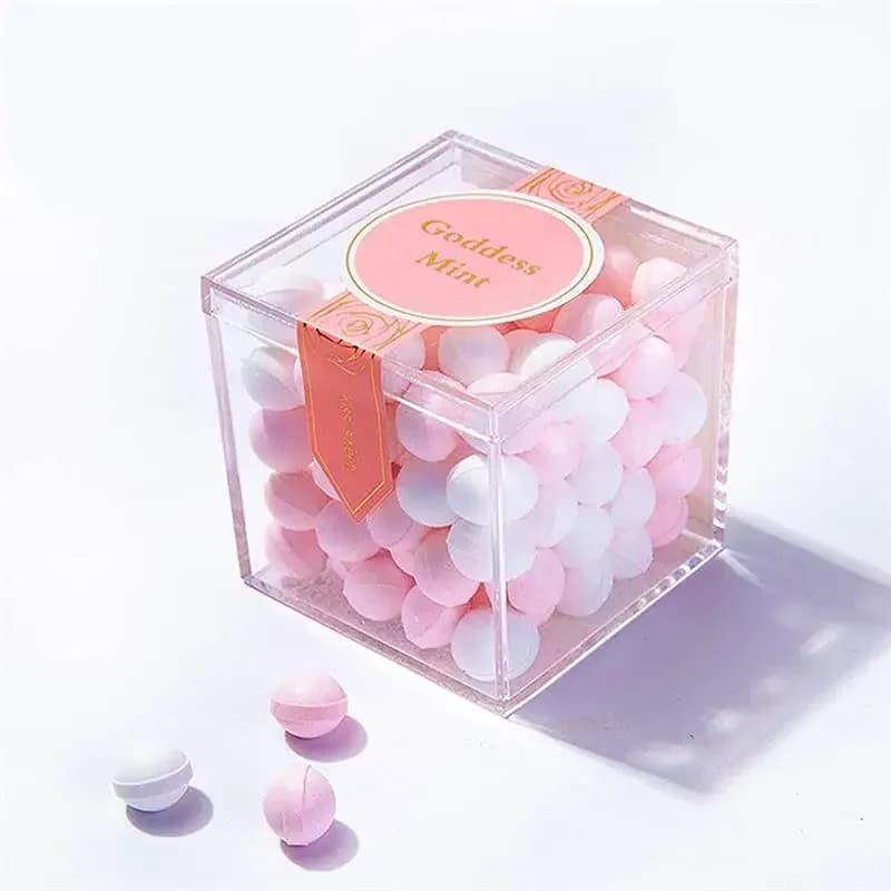 12 Piece Transparent Acrylic Boxes With Lid Plastic Organizer Gift Packing Box Food Candy Container For Home Display