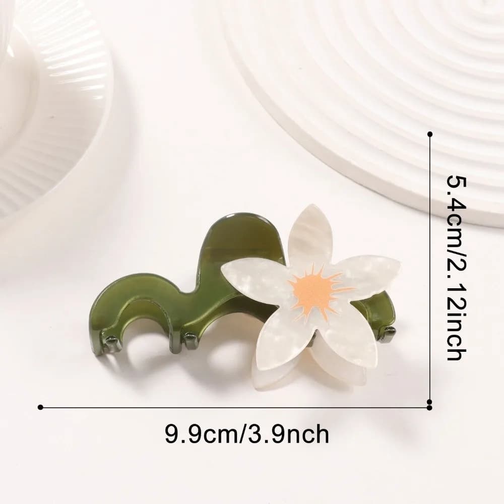 Fashion Colorful Flower Hair Claw 9.9CM Large Acrylic Hair Clips Forest Style Hair Claw Women