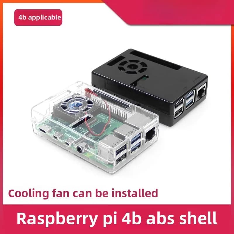 Fixed protective box for heat dissipation of the motherboard with ABS plastic shell Raspberry Pi 4B