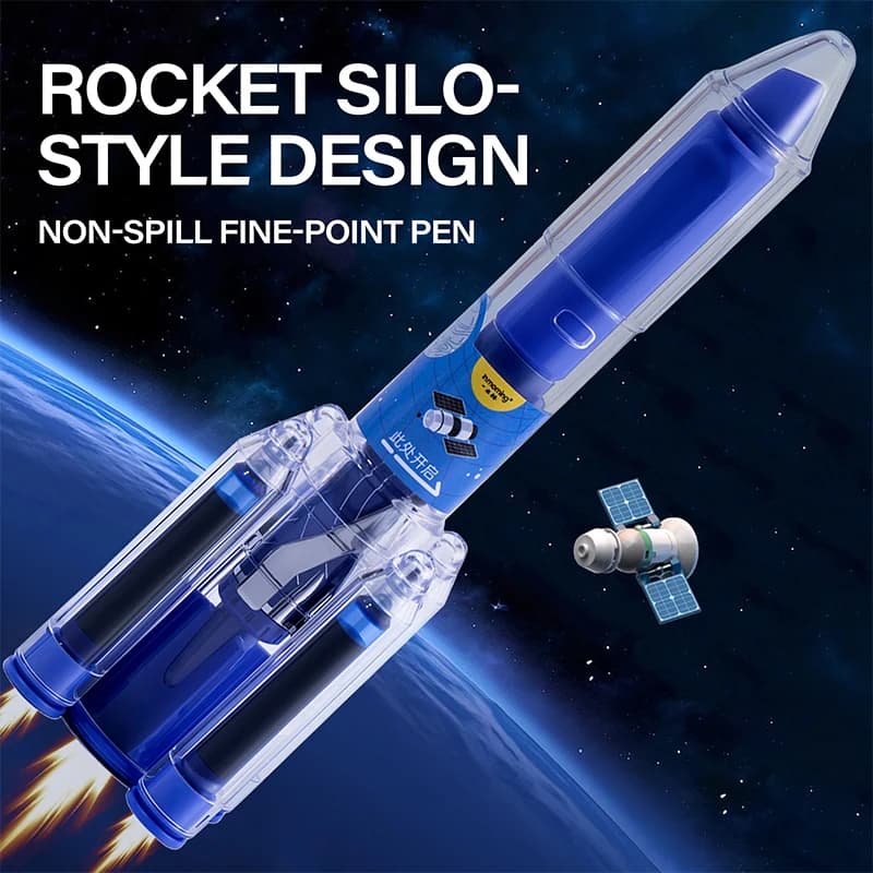 Penna Stilografica a Tema Spaziale con Cartucce d'Inchiostro, Strumento di Scrittura Estetico e Divertente, Decorazione da Scrivania per Studenti e Ufficio