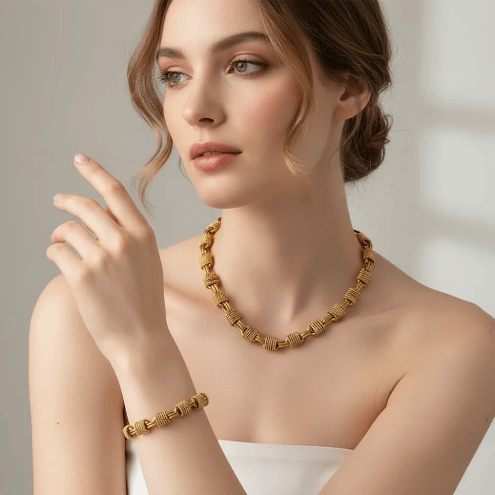 Trendy Punk Style Coil Wrap Lock Handmade Classic Metal Thick Chain Golden Color Gold Plated Jewelry Jewelry Accessories