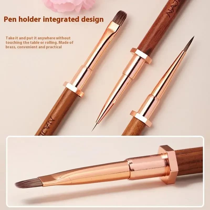 wood Nail Art Brushes Pen Rack Design Painting Nail Design Pen Detail Brush Drawing Tool Manicure Pen