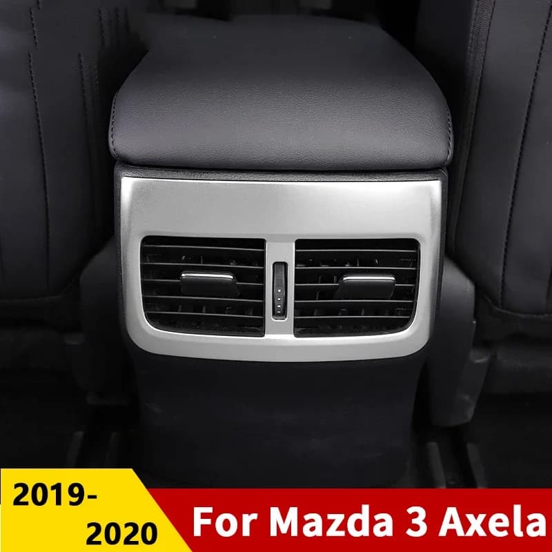 For Mazda 3 BP 2019-2023 2024 2025 Car Stainless Rear Seat Console Air Conditioning Outlet Frame Cover Trim Styling Accessories