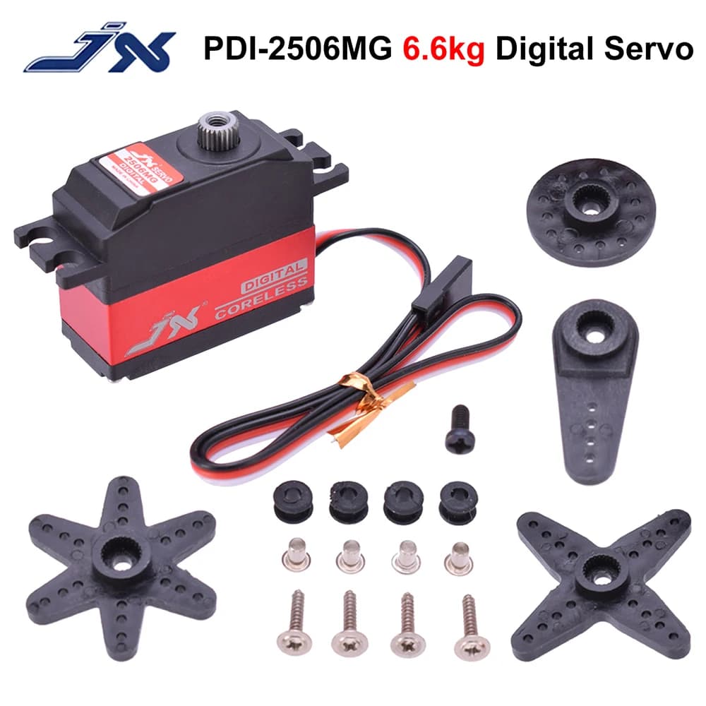 JX PDI-2506MG Servo coreless digitale con ingranaggi metallici da 6,6 kg per aereo ad ala fissa per elicottero RC Car 450 500