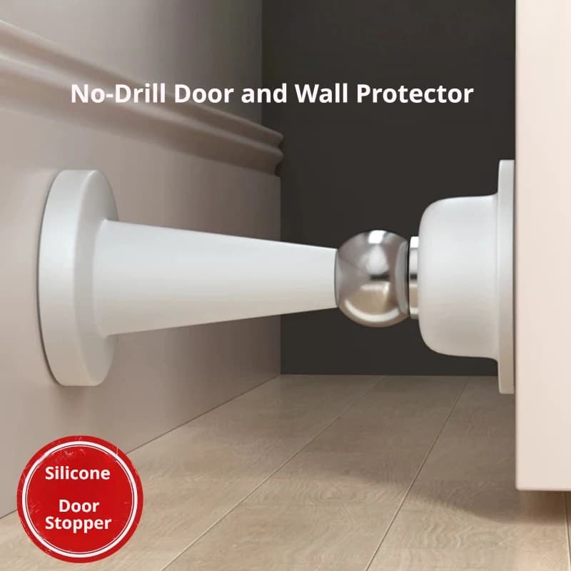 Fermaporta in Silicone Autoadesivo con Forte Ventosa, Protezione Murale Senza Foratura, Ammortizzatore Antiurto per Sicurezza in Camera da Letto e Appartamento