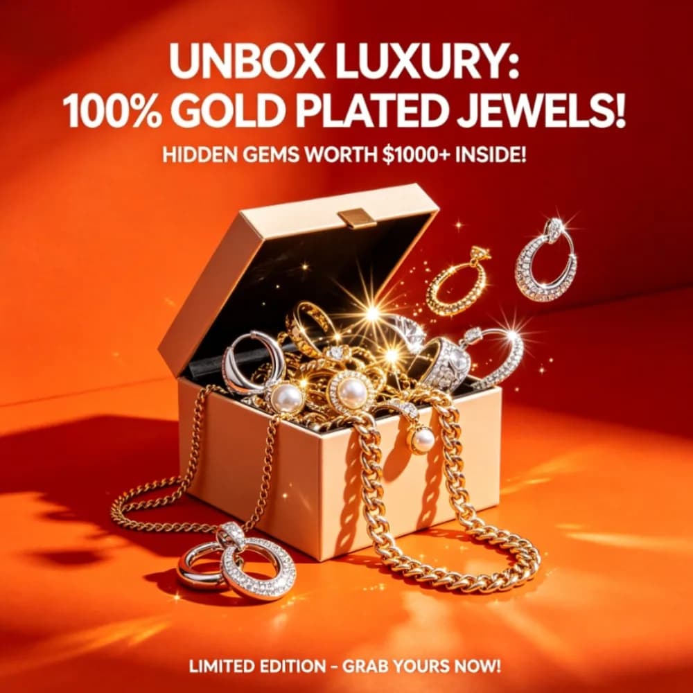 Discontinued Limited Edition Jewelry Mystery Box Random Designer Vintage Gold Plated Jewelry Insane Lucky Surprise Blind Pack