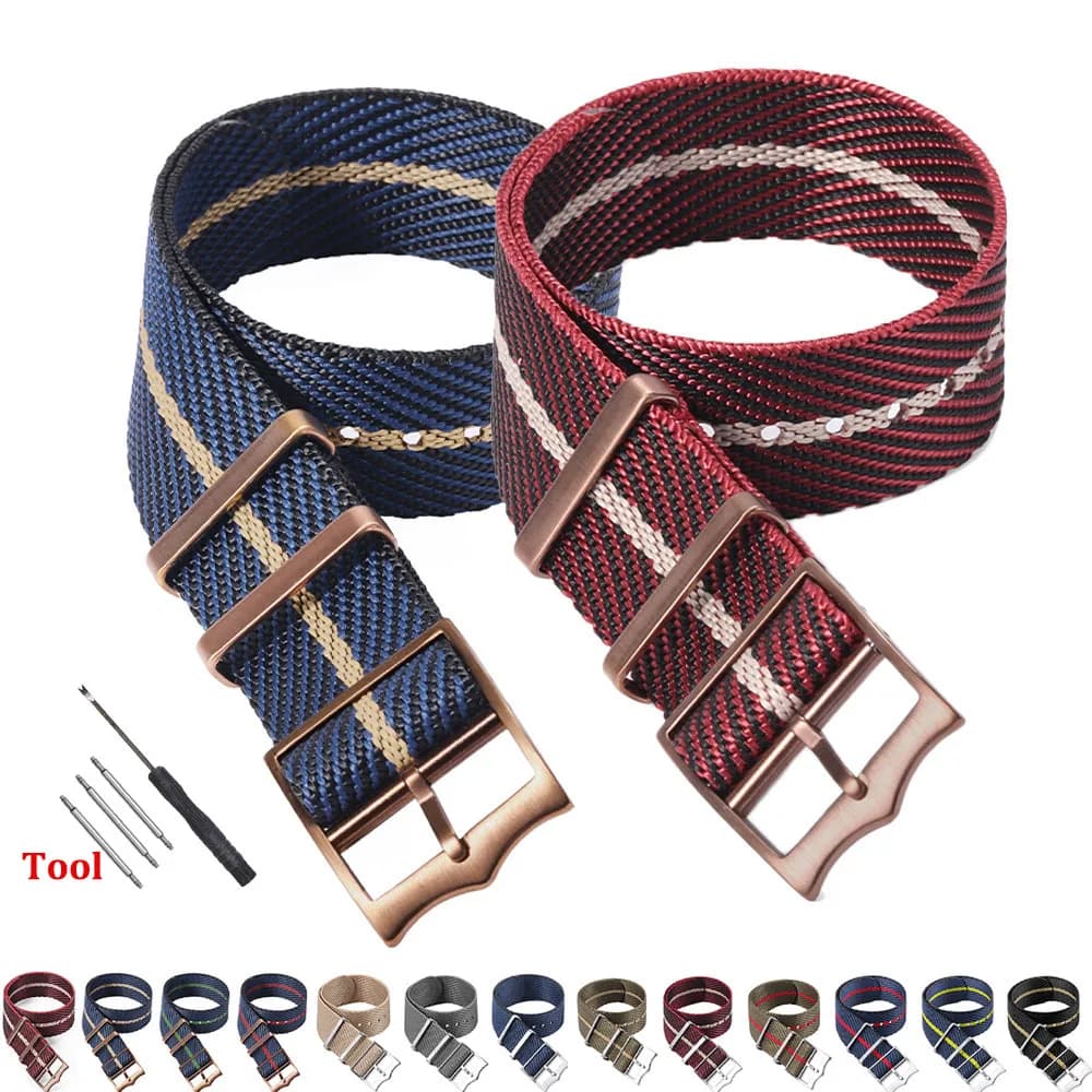 Bracciale in tessuto per cinturino per orologio in nylon premium Rolex per cinturino in tela militare dell'esercito Tudor per cinturino da donna Seiko 20mm 22mm