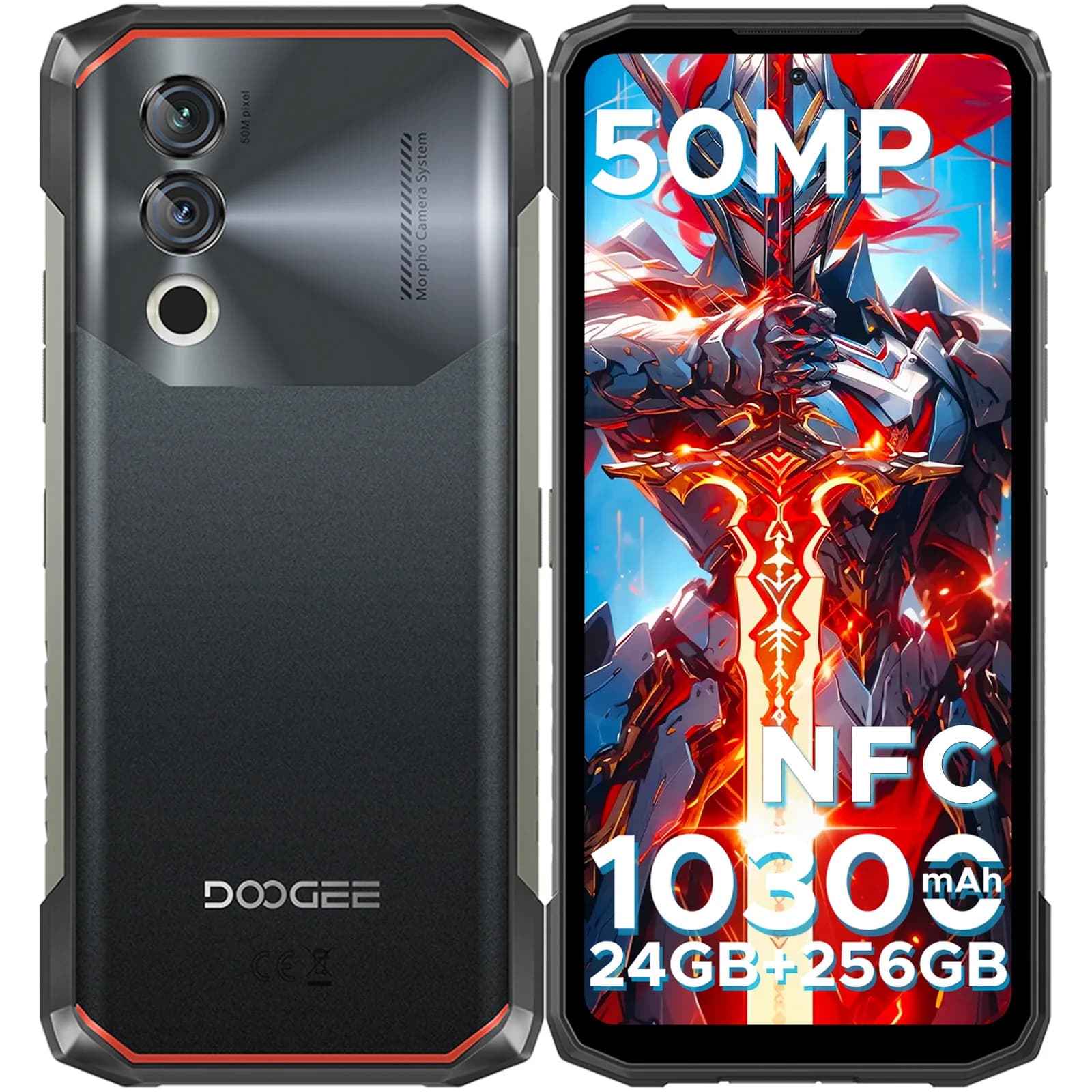DOOGEE Blade10 Power Smartphone Rugged 6.6'' 24GB(6+18) 256GB Fotocamera Principale AI 50MP+8MP Batteria 10300mAh NFC Android 14