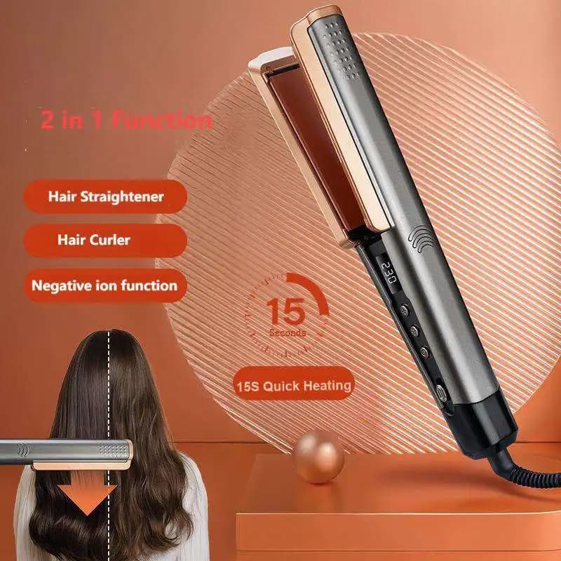 Asciugacapelli e piastra elettrica 2 in 1 per riscaldamento rapido, strumenti per lo styling domestico a doppio uso, per capelli asciutti e bagnati.
