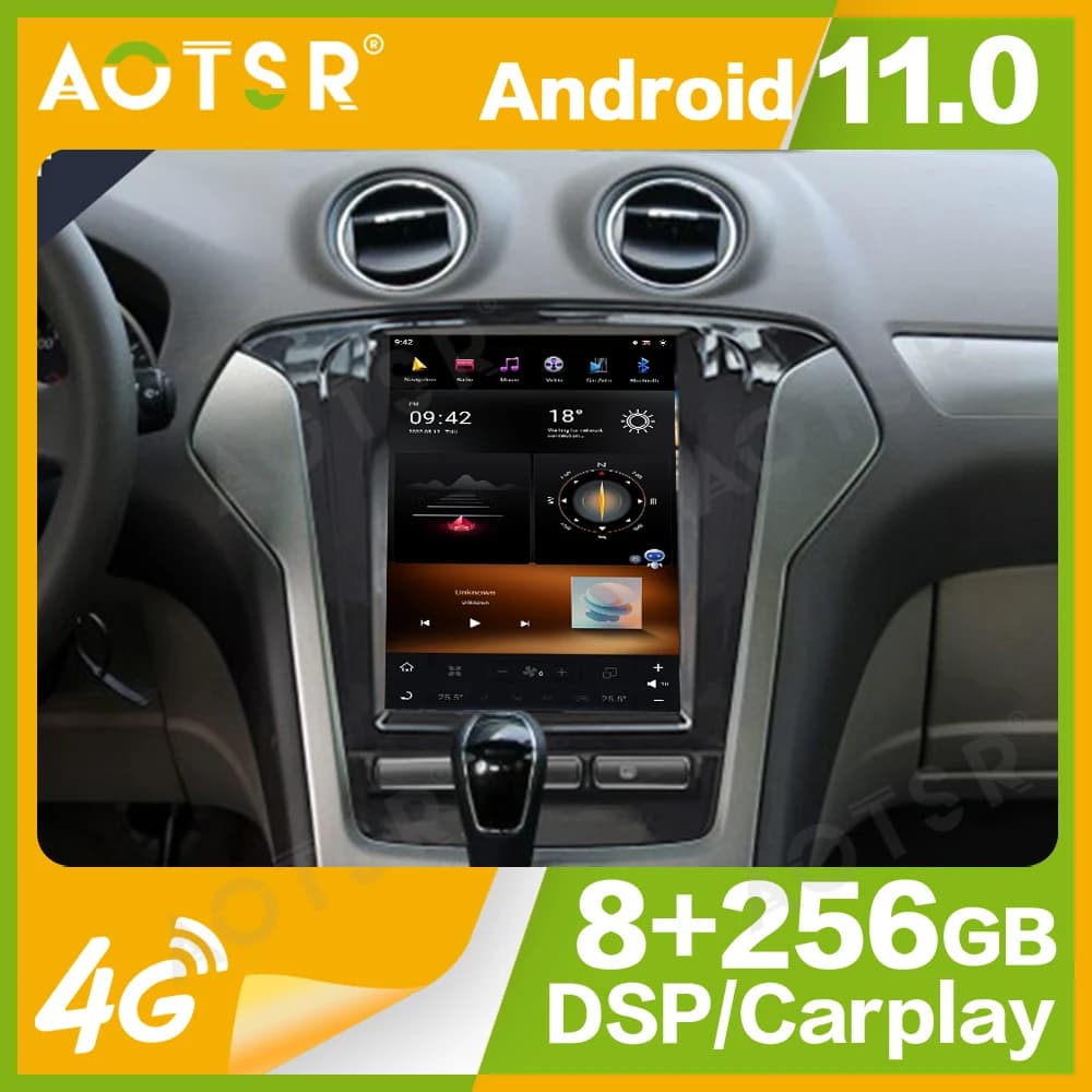 10.4 '' Qualcomm 8 core Per Ford Mondeo MK4 2011-2013 Autoradio Lettore Multimediale Android 11 Auto GPS Navi Wireless Carplay Testa