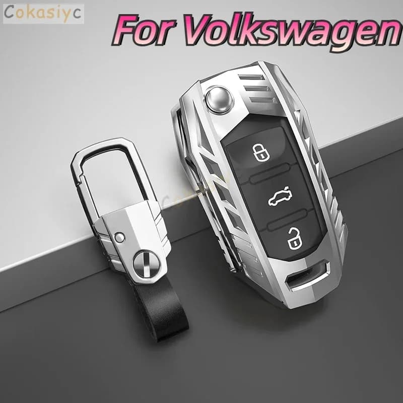 Car Flip Key Case Cover Shell For Volkswagen VW Polo Golf Passat Tiguan Beetle Caddy T5 Up Eos Skoda Octavia Seat Leon Altea