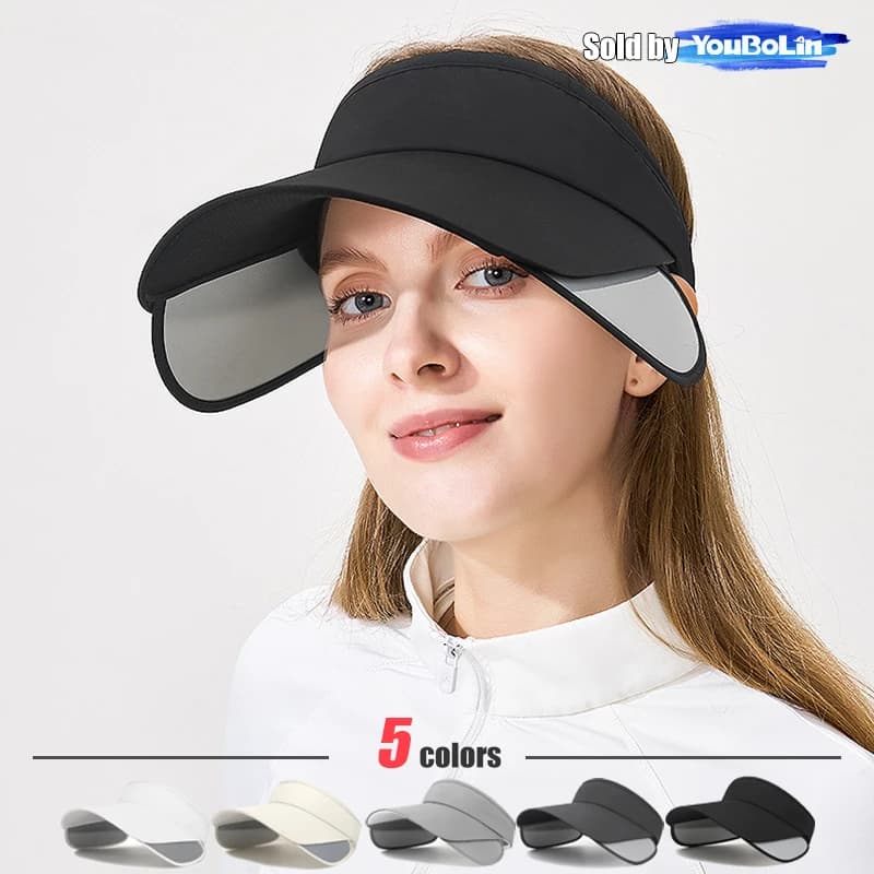 Cappello da sole estivo con visiera regolabile per uomo e donna | Cappello con Visiera Vuota Anti-UV, Tinta Unita per Sport all'Aperto e Pendolarismo