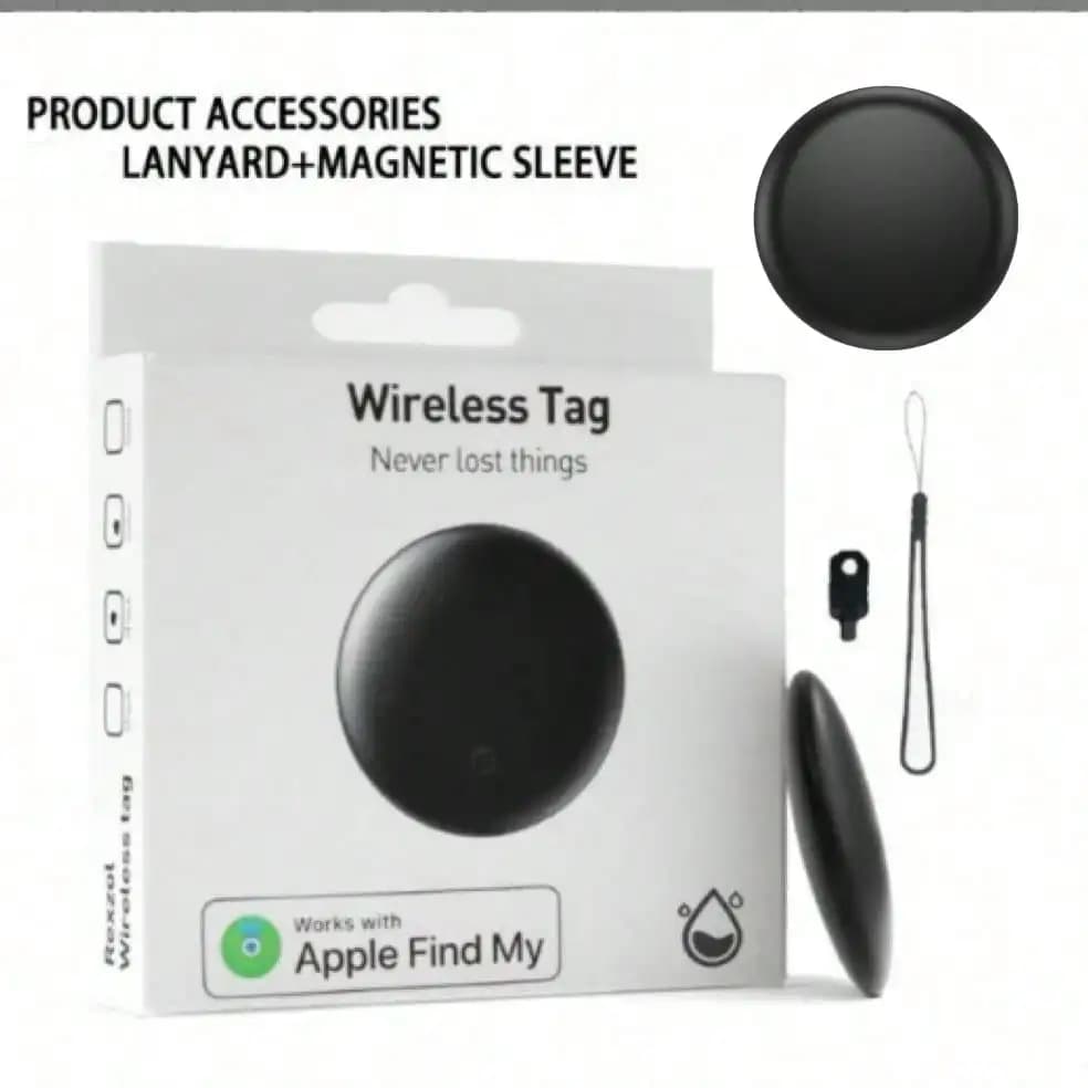 Compatible with the IOS Smart AirTag Tracker system (IOS only), same size as the original IOS Tag, suitable for AirTag protective case, silicone keychain, object/key locator, suitable for pets, bags, luggage, bicycles, cars and other anti-theft objects, batteries
