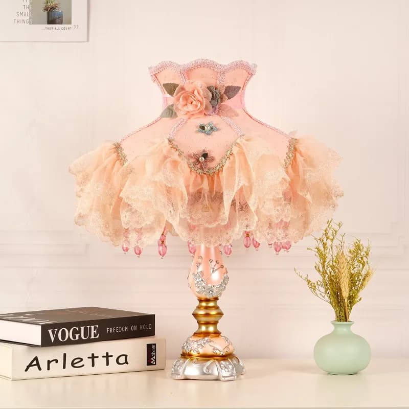 Table Lamps Modern Led Fabric Lamp Shades for Living Room Bedroom Desk Lighting Fixtures Wedding Light Home Decor