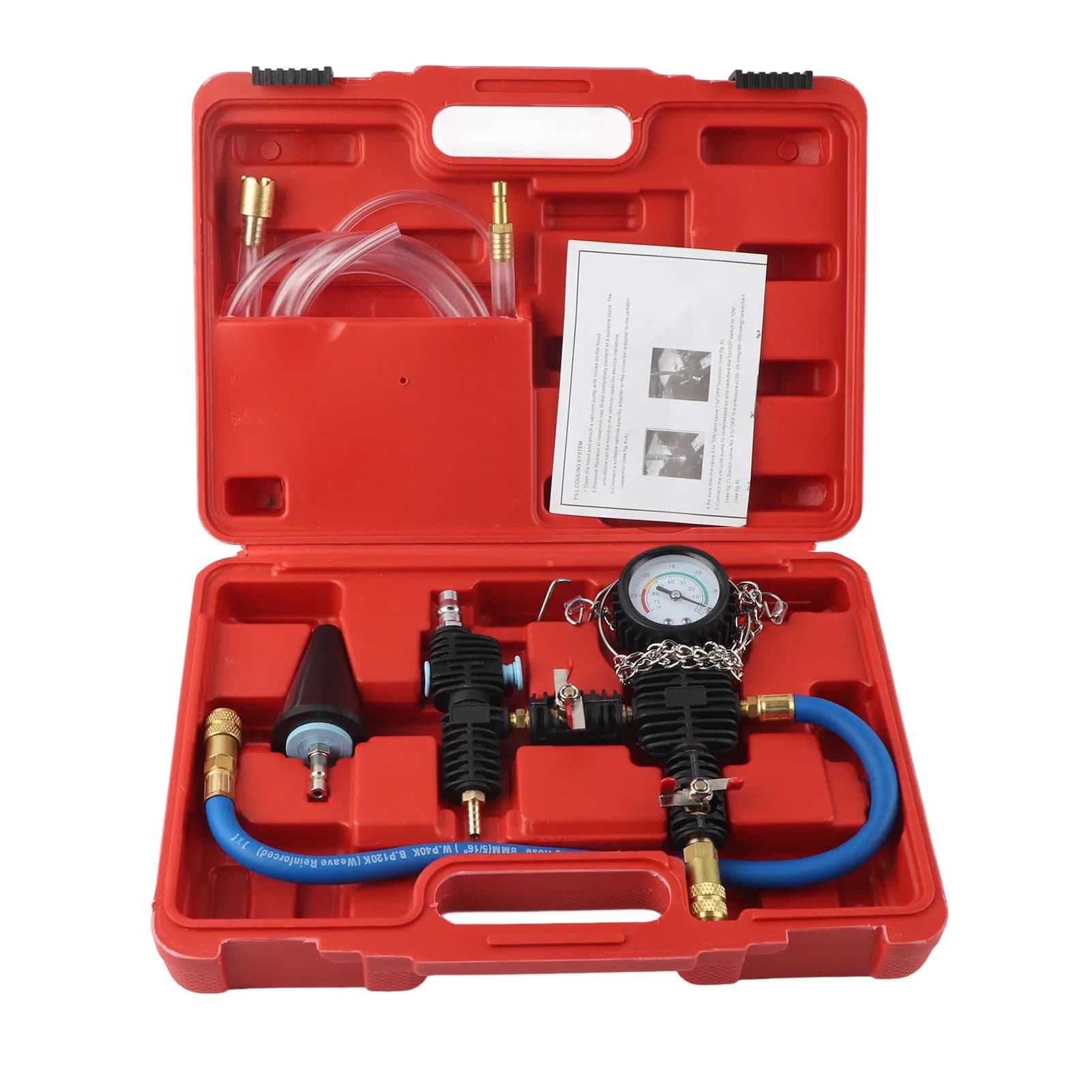 Nuovo sistema di raffreddamento del radiatore per auto Kit di strumenti di ricarica del liquido di raffreddamento e spurgo del vuoto Kit di strumenti di ricarica del sistema di raffreddamento del cambio antigelo dell'acqua