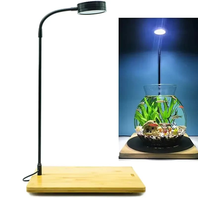 Full Spectrum LED Light with Board for Aquarium Nano Tank Betta Fish Tank Potted Plants Succulent Miniature Landscape