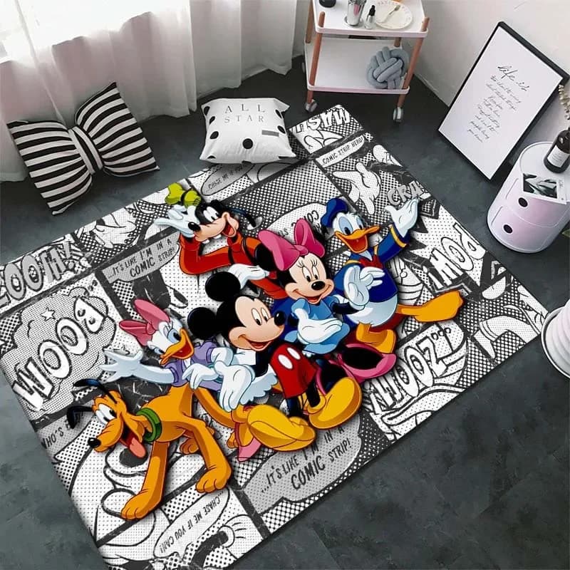 Tappeto con Stampa Cartoon Mickey, Tappeto Disney per Soggiorno e Camera da Letto, Grande Tappeto Morbido per Casa e Camera dei Bambini, Regalo