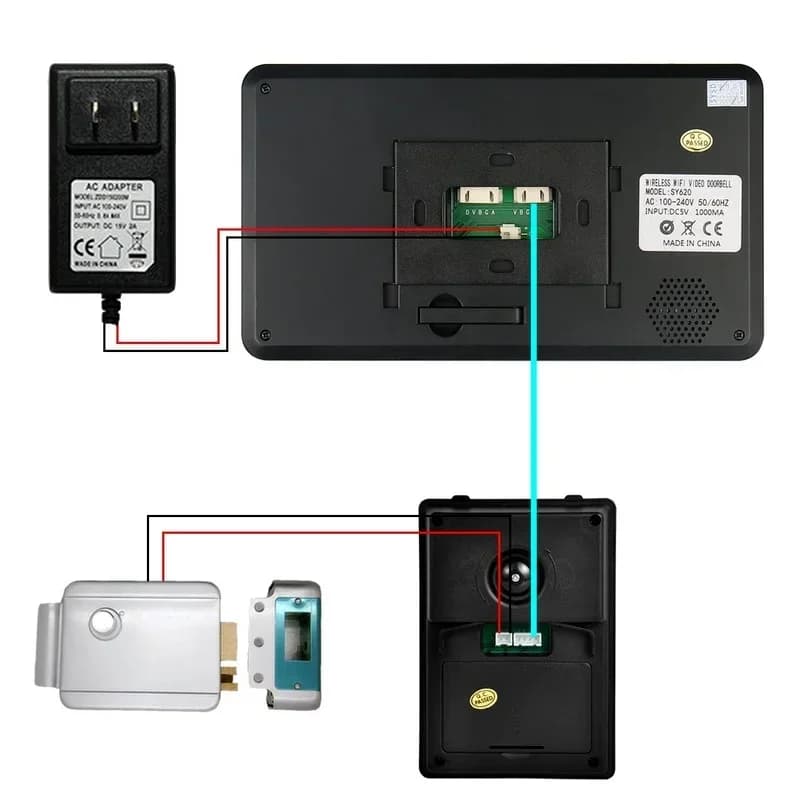 Videocitofono con Schermo Touch Capacitivo da 7 Pollici, Connessione Cablata e Wi-Fi, Sblocco Remoto e Chiamata Video