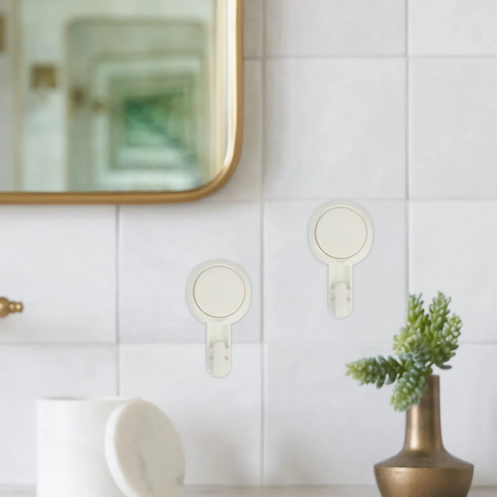 2 Pezzi Ganci a Ventosa Resistenti Senza Foratura, Appendiabiti da Parete per Bagno, Cucina, Doccia, Porta Asciugamani, Porta Accappatoi, Porta Pentole, Senza Tracce, Riutilizzabili, per la Casa