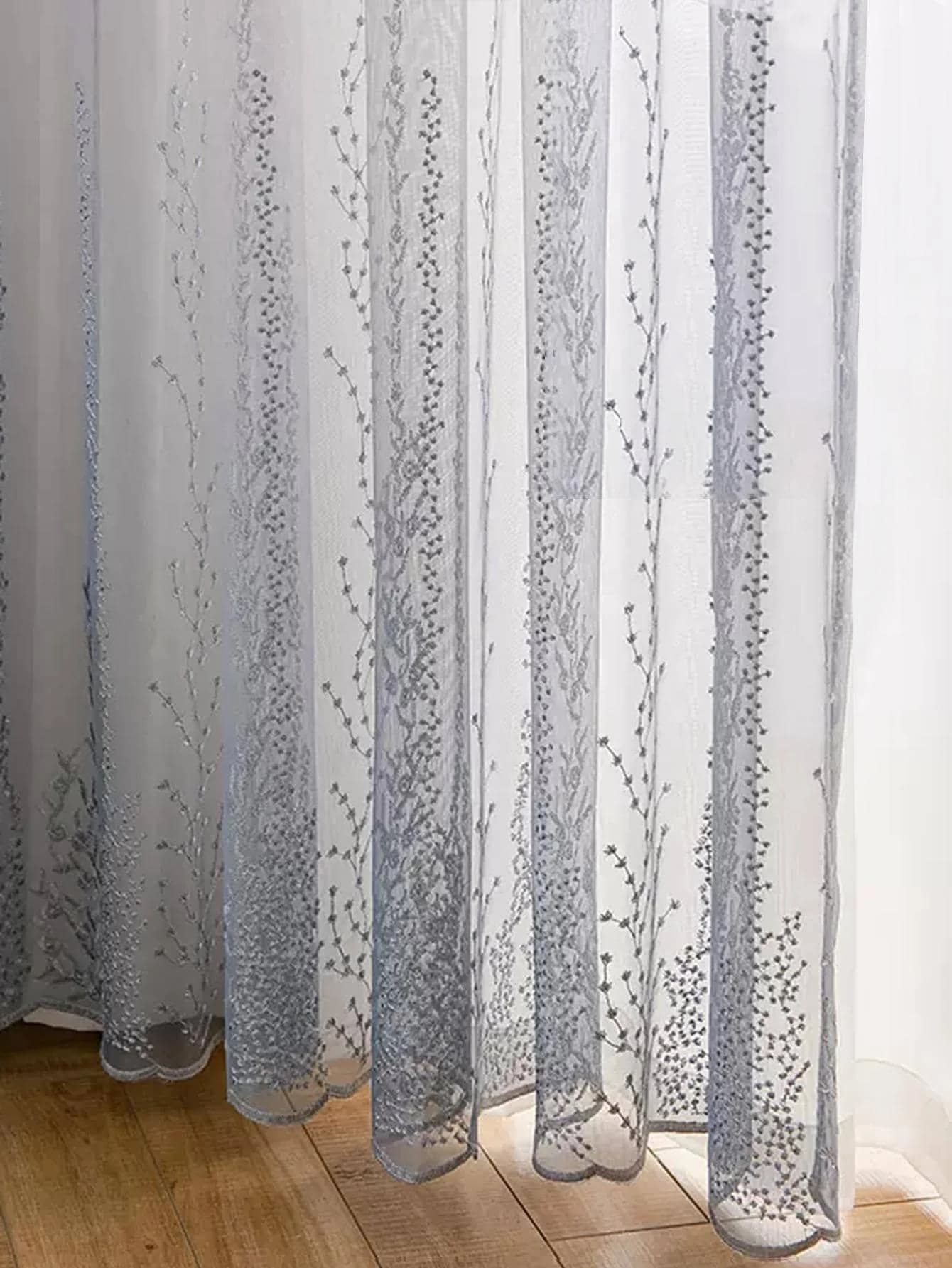 Tenda in alghe marine sfumate grigie e bianche semplice e alla moda per camera da letto, soggiorno e sala studio 1 pezzo