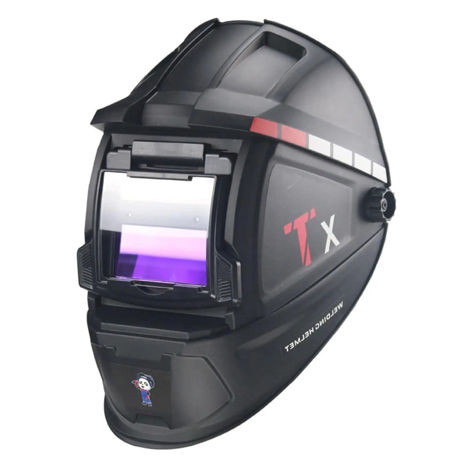 Casco per saldatura con oscuramento automatico a energia solare 2 sensori ARC per Mig ARC