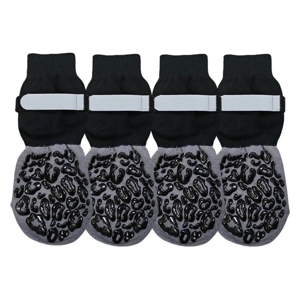 4pcs/set Waterproof Anti-Slip Dog Socks Adjustable reflective Pet Paw Protection Breathable Anti-Scratch Dog Boots