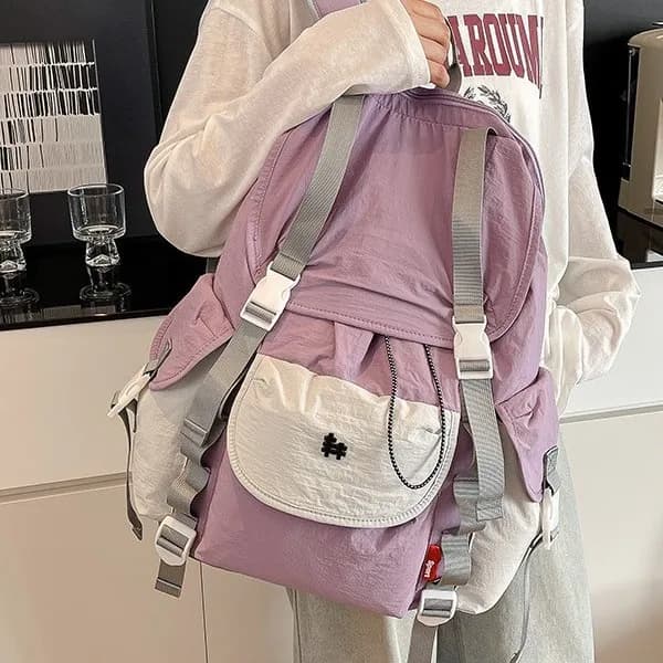 Zaini in morbido tessuto grande da donna 2026Nuovo nella moda Zaino estivo Borsa per libri scolastici per ragazze Zaino da viaggio carino Mochila mujer