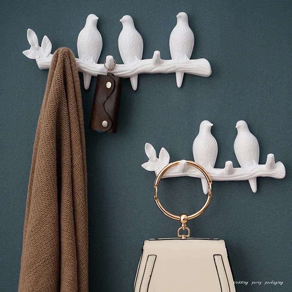 Wall decorations in Japanese style Home accessories Living room Clothes coat hangers Resin Bird key Bedroom Kitchen Coat Hats Clothes Hooks for towels